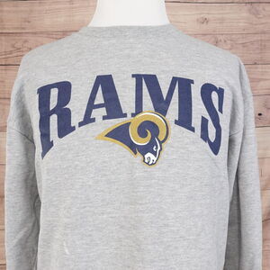 VINTAGE ST LOUIS‎ RAMS LOGO MAJESTIC USA MADE CREW NECK SWEATSHIRT SZ XL